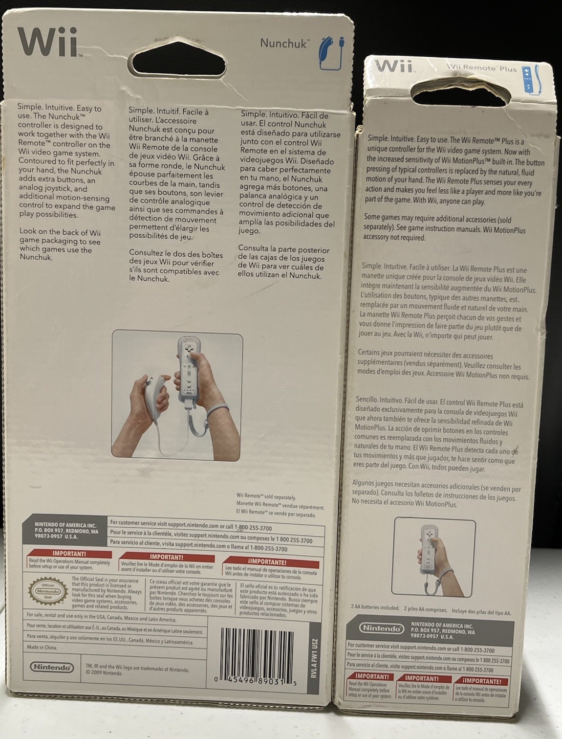 Nintendo Wii Remote Motion Plus Controller Nunchuk White OEM New Factory Sealed