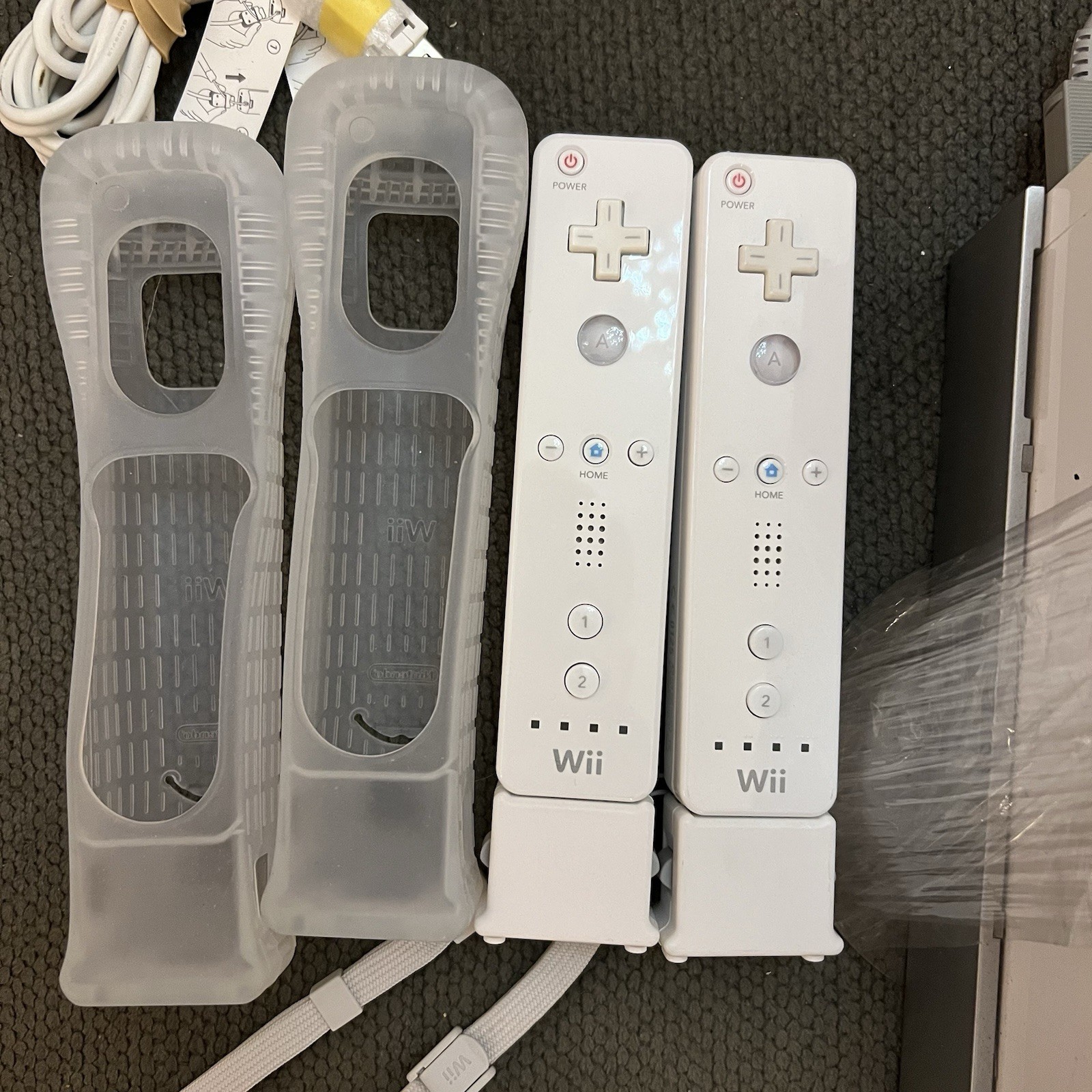 Nintendo Wii Console Bundle w/ Wii Sports, 2 Remotes, Nunchuks, Wheel & Manuals