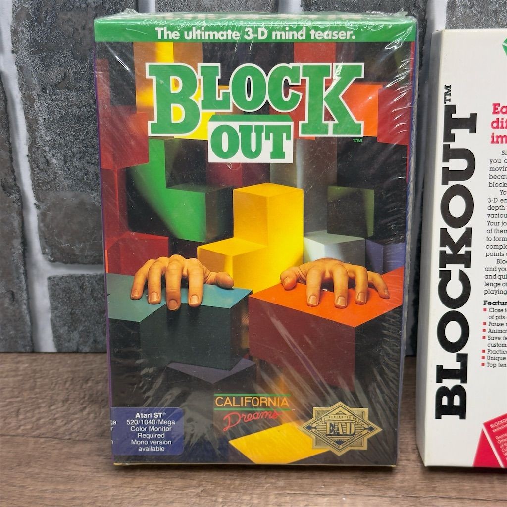 Atari ST Blockout 3D Game Multi-Color Strategy 1989 Vintage Block Out
