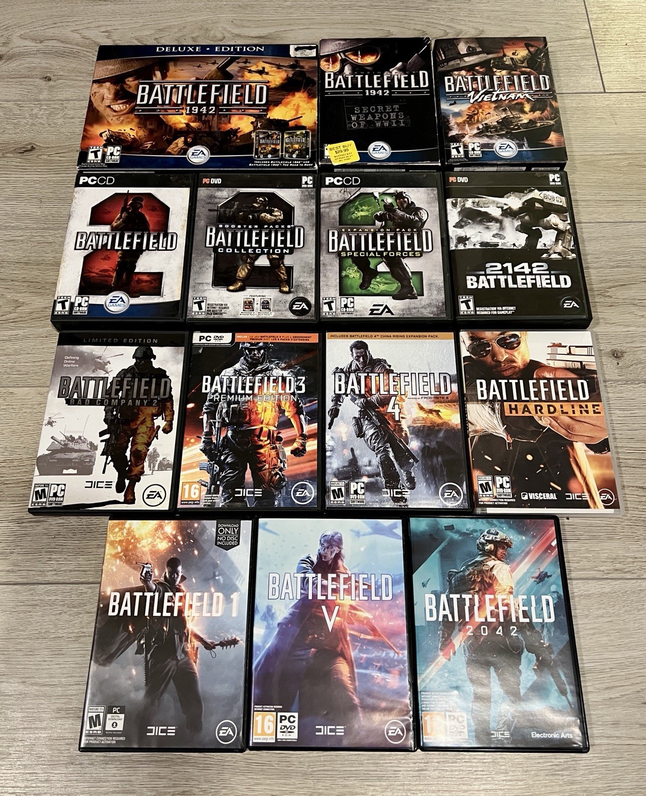 Battlefield Franchise PC Game Complete Physical Copy Collection EA Games