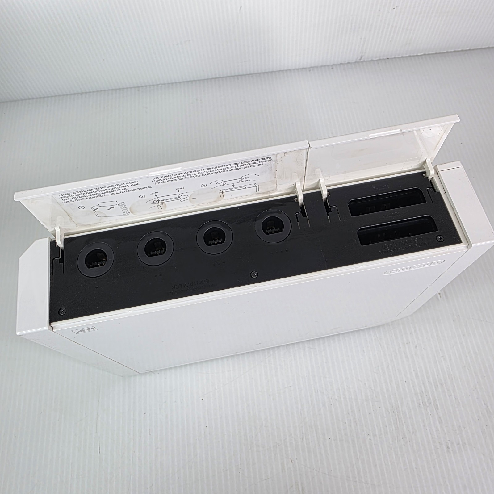 Nintendo Wii Console w/ OEM Stand, Motion Sensor Bar, Cables, SD Card – Works!