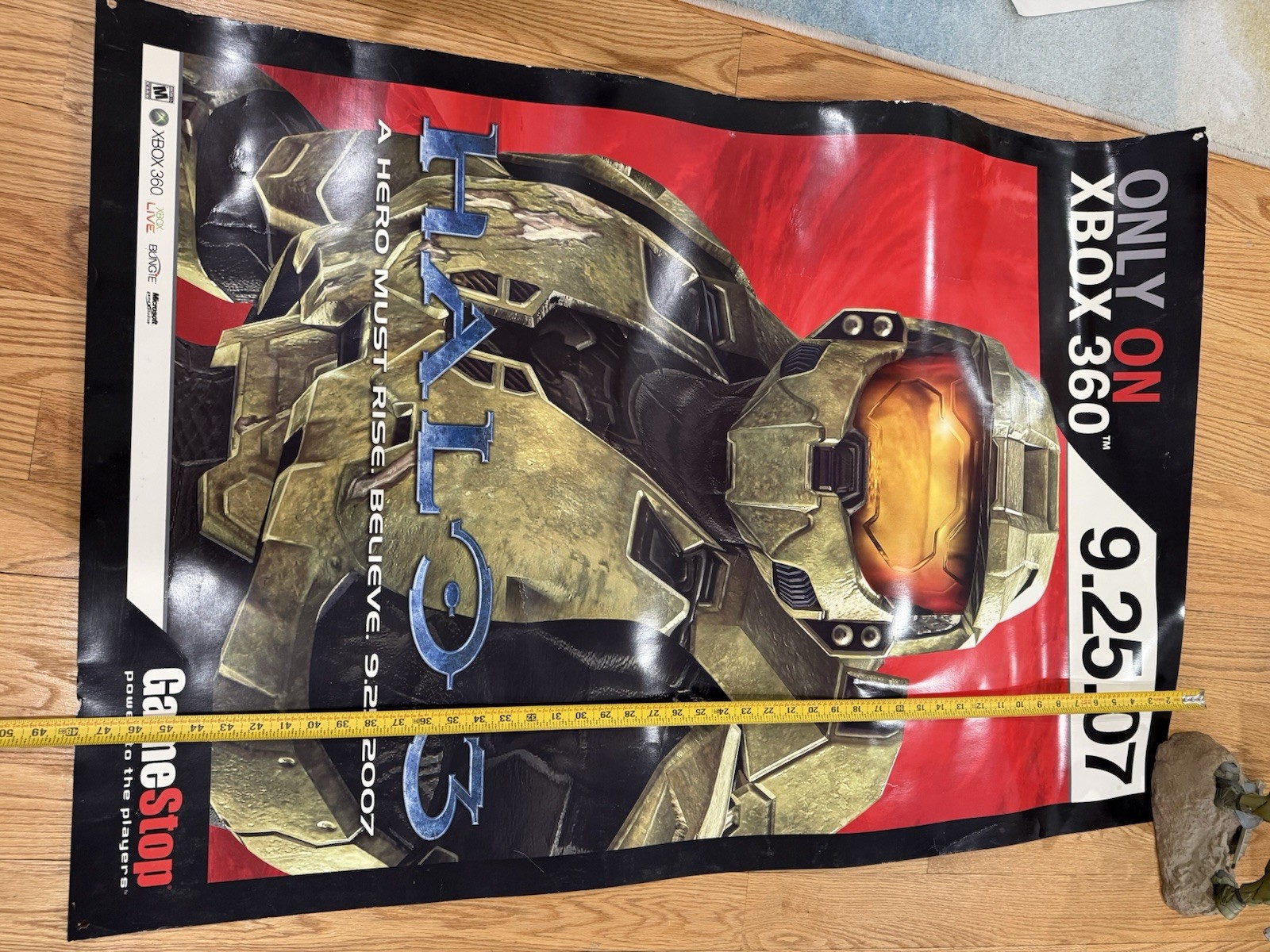 Halo 3 GameStop Dual Sided Promotional Poster 33×48 – See Pics For Damage