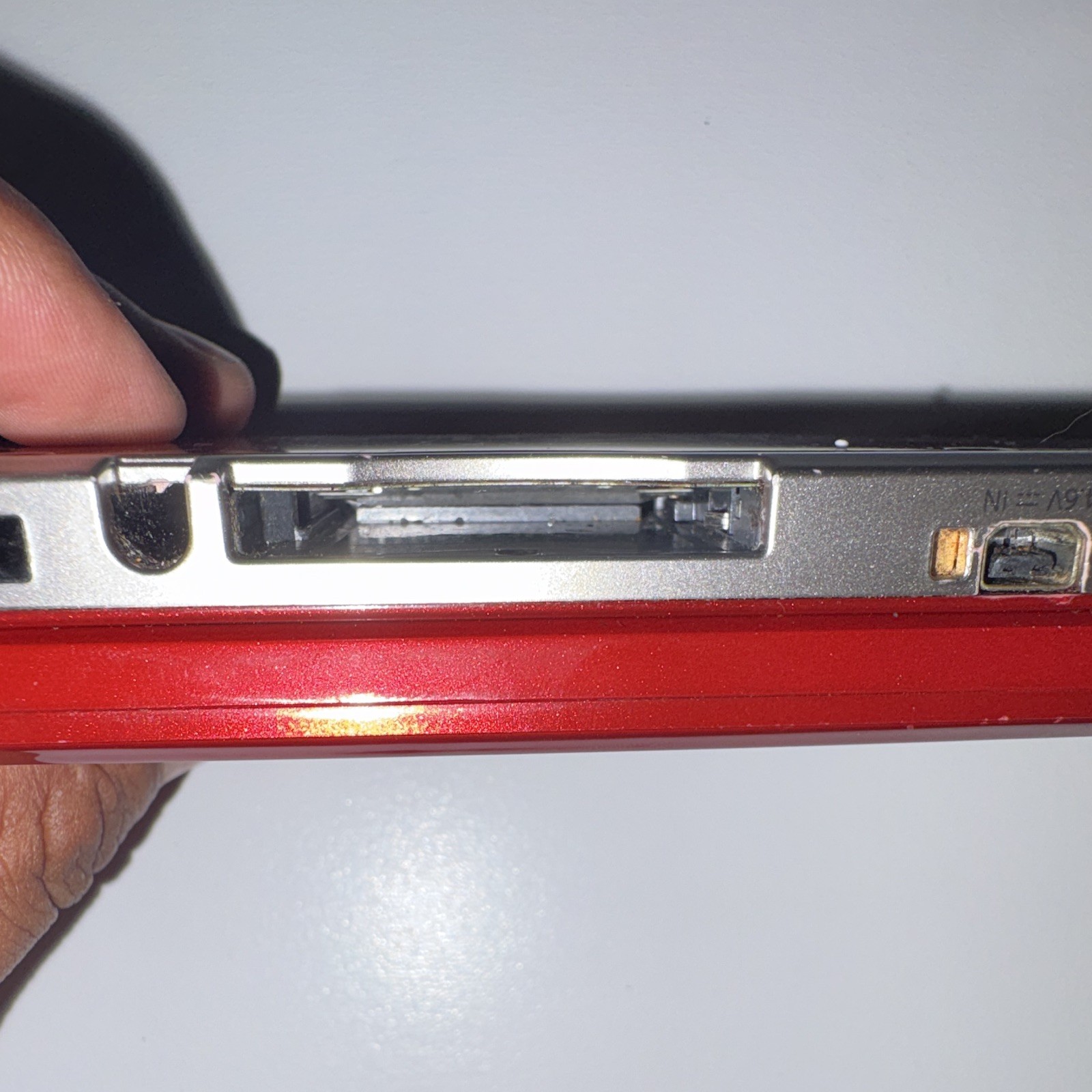 Nintendo 3DS Flame Red Handheld System CTR-001 3D. Game slot need replace