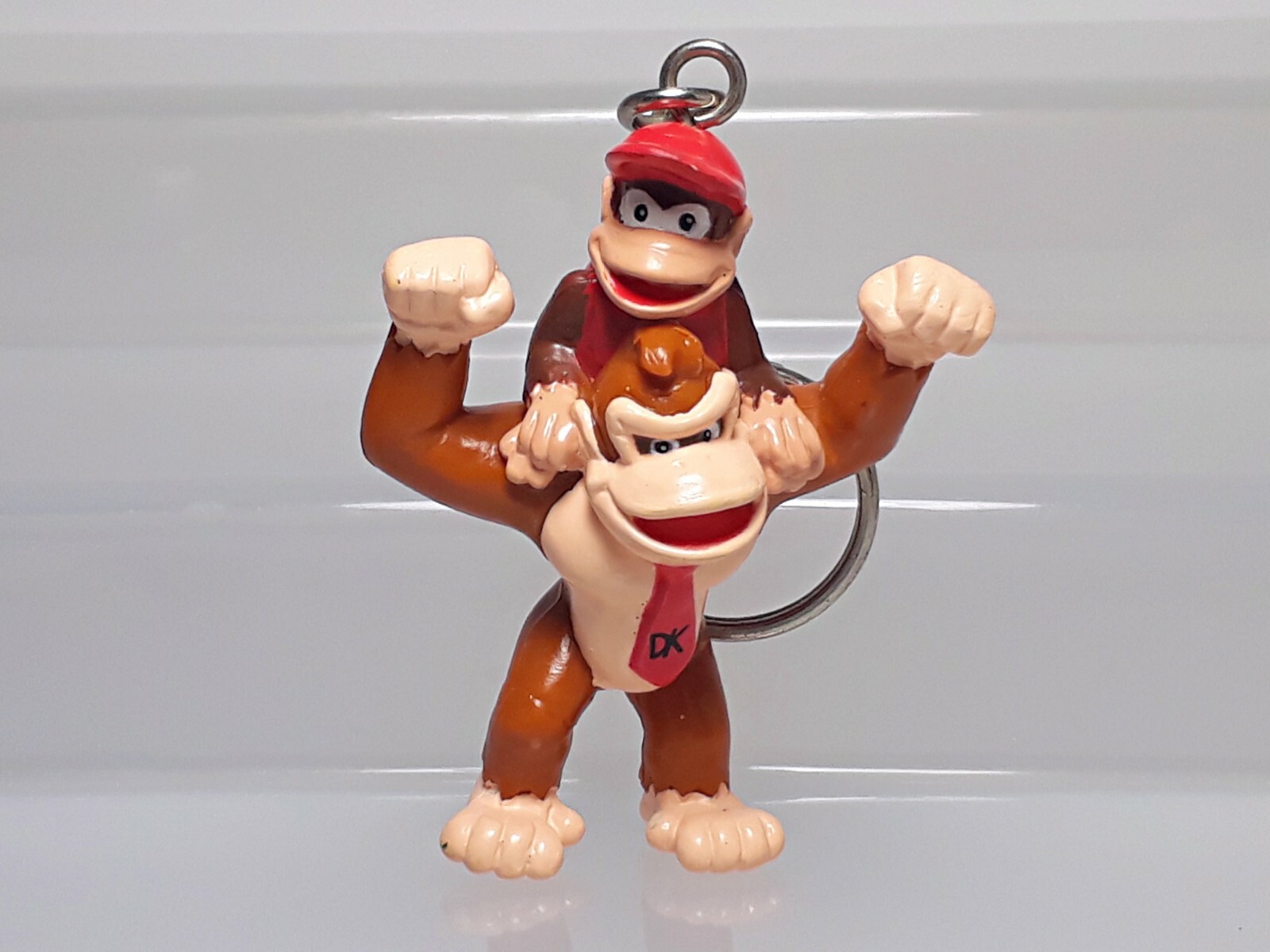 Diddy riding Donkey Kong Country Rumble in the Jungle Figure Keychain 1995 2.4in