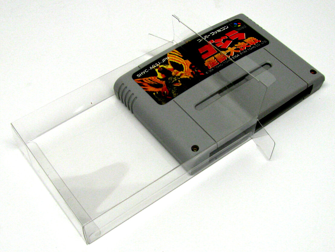 10X NINTENDO SUPER FAMICOM GAME CARTRIDGE – CLEAR PROTECTIVE BOX PROTECTORS