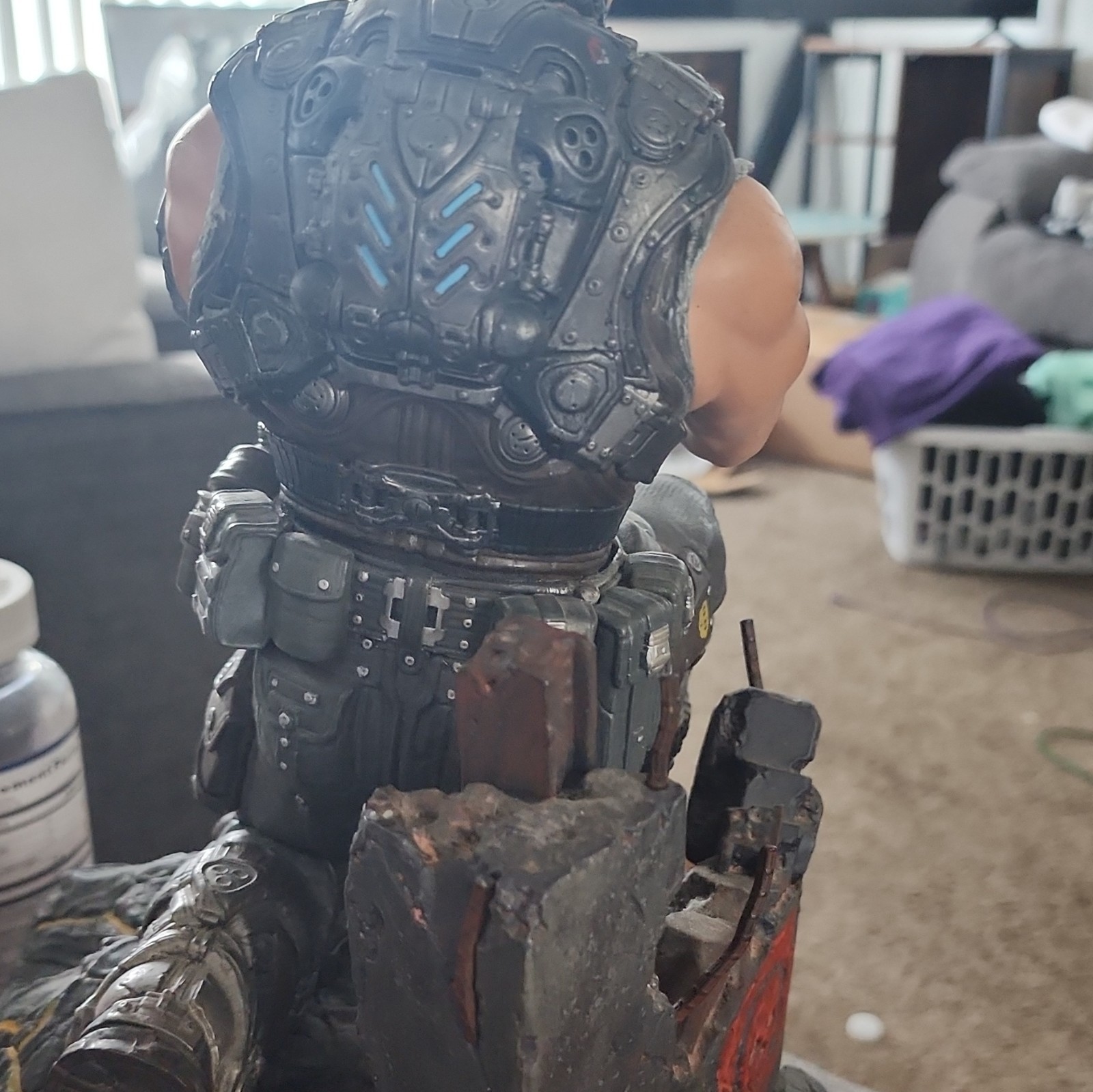 Marcus Fenix Gears of War Painted Statue Figurine w/ Base Included