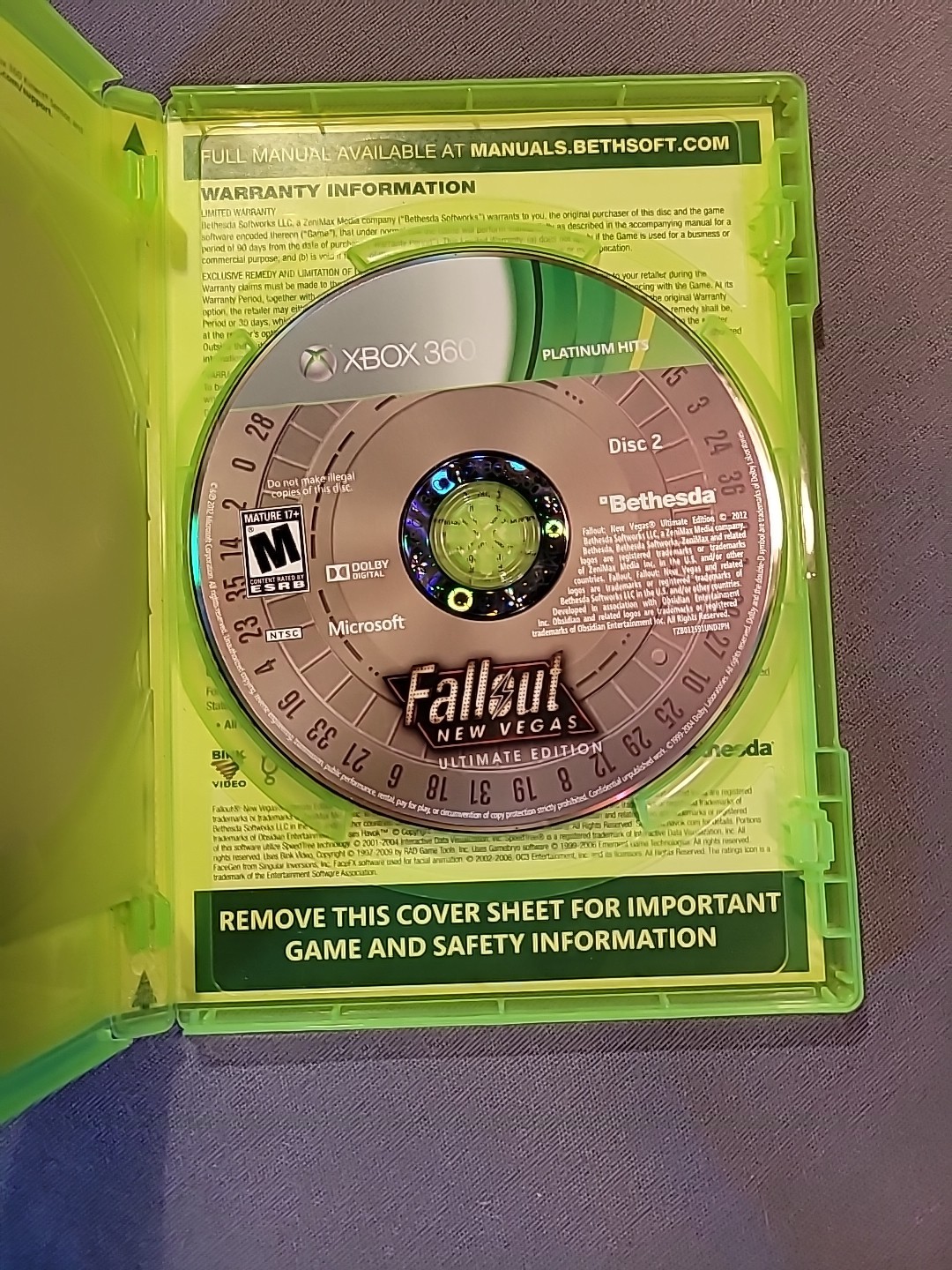 Fallout New Vegas Ultimate Edition Xbox One Xbox 360 Greatest Hits Platinum Hits