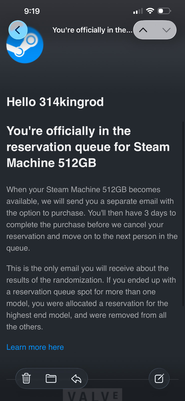 Valve Steam Machine 512GB No Controller Please read !!!! This is a reservation
