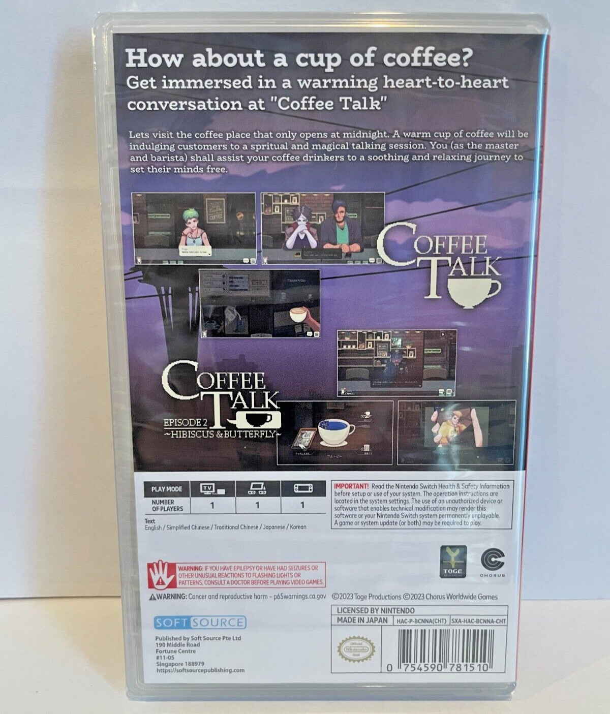 Coffee Talk 1 & 2 Double Pack Switch Brand New Game (2023 Visual Novel)