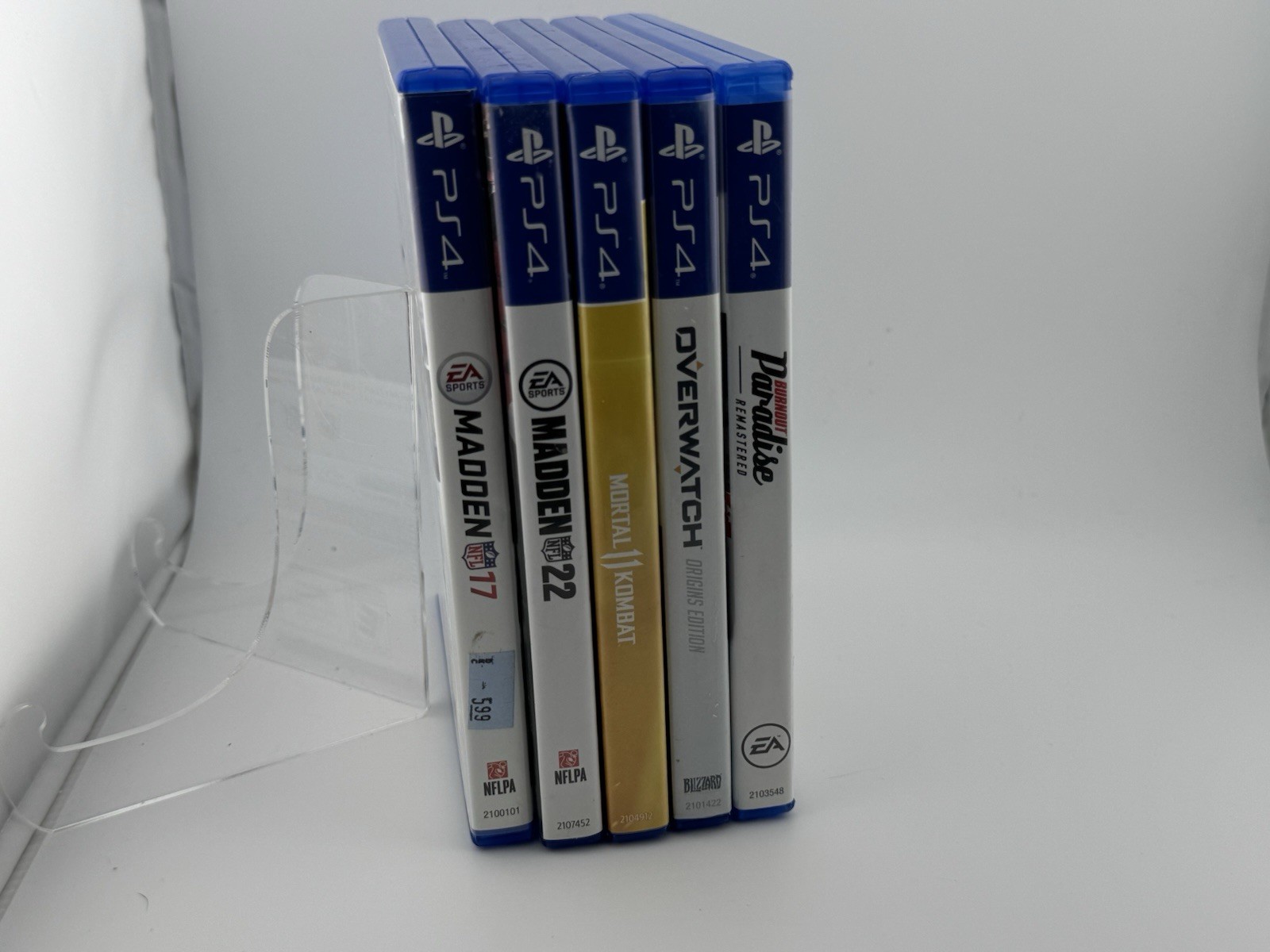 PS4 Game Lot w/ Cases: Madden NFL 17 & 22, Overwatch Origins, MK11, Burnout