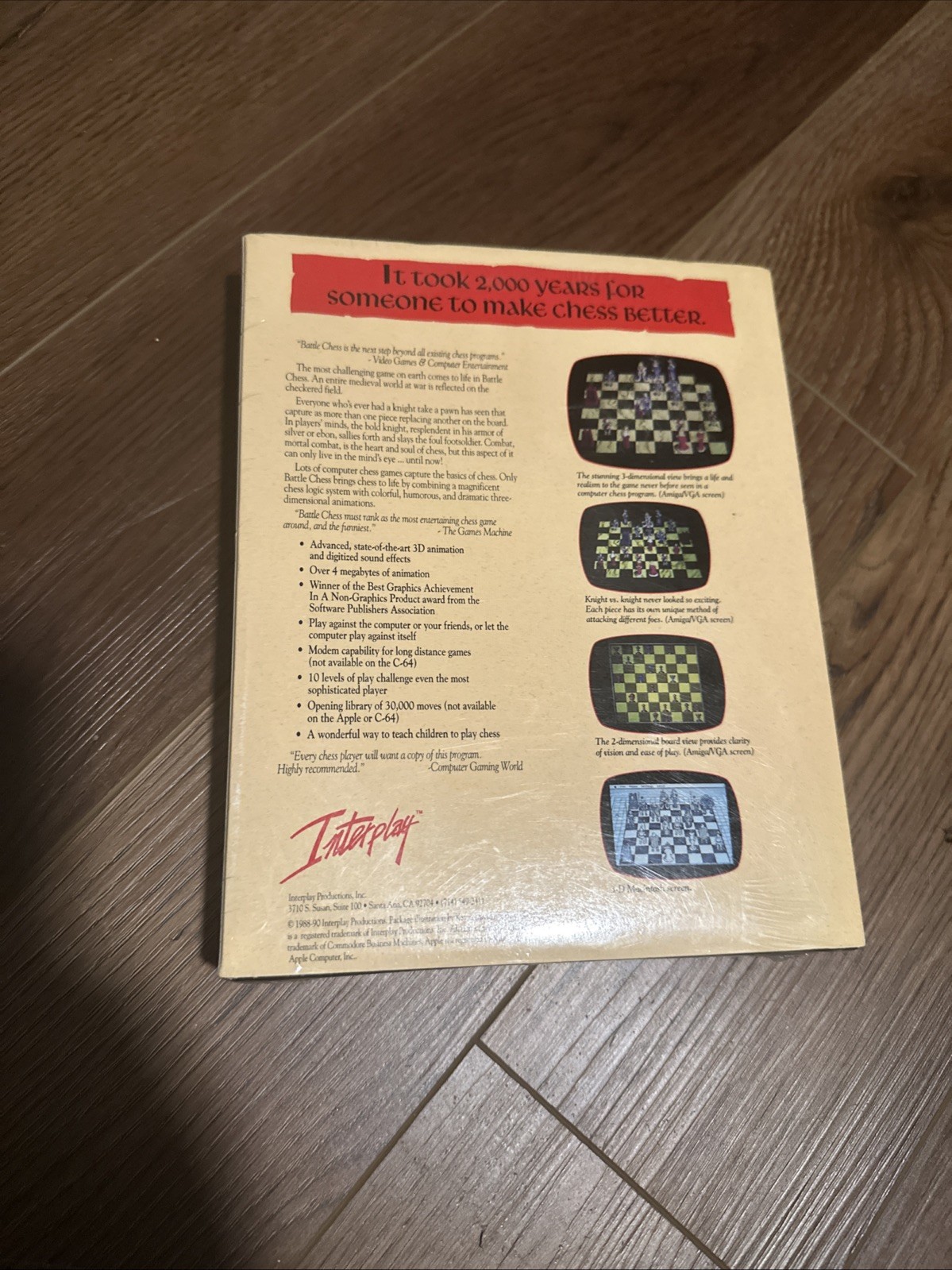 Battle Chess 1990 Big Box Sealed Interplay PC IBM Tandy Microsoft Windows Game