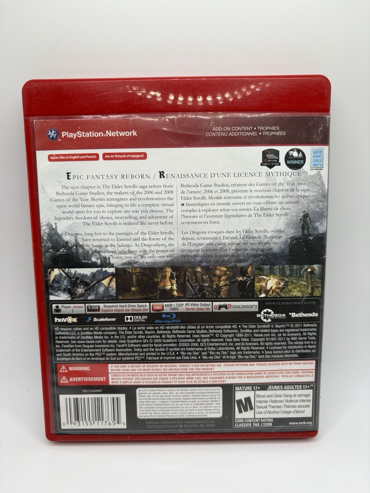 Elder Scrolls V: Skyrim PlayStation 3 CIB Tested