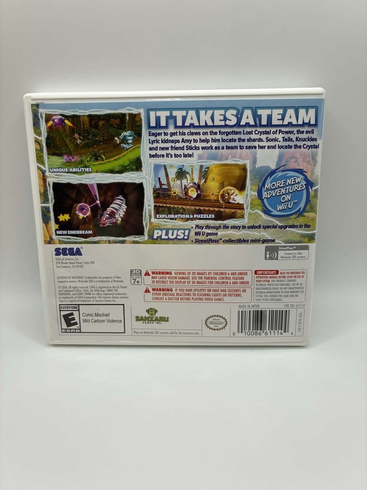 CIB Sonic Boom Shattered Crystal (Nintendo 3DS, 2014)
