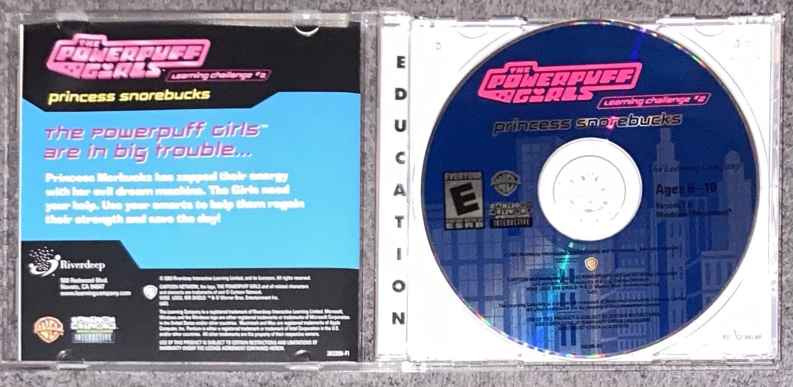 The Powerpuff Girls PC CD-ROM Princess Snorebucks Learning Challenge #2
