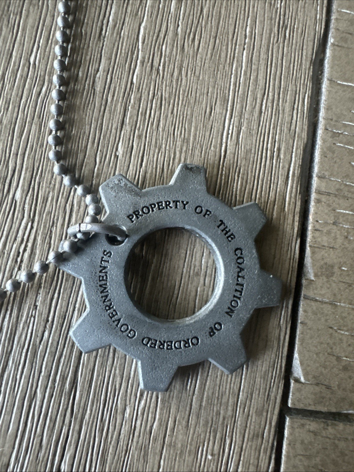 Gears of War Cog Tag Necklace