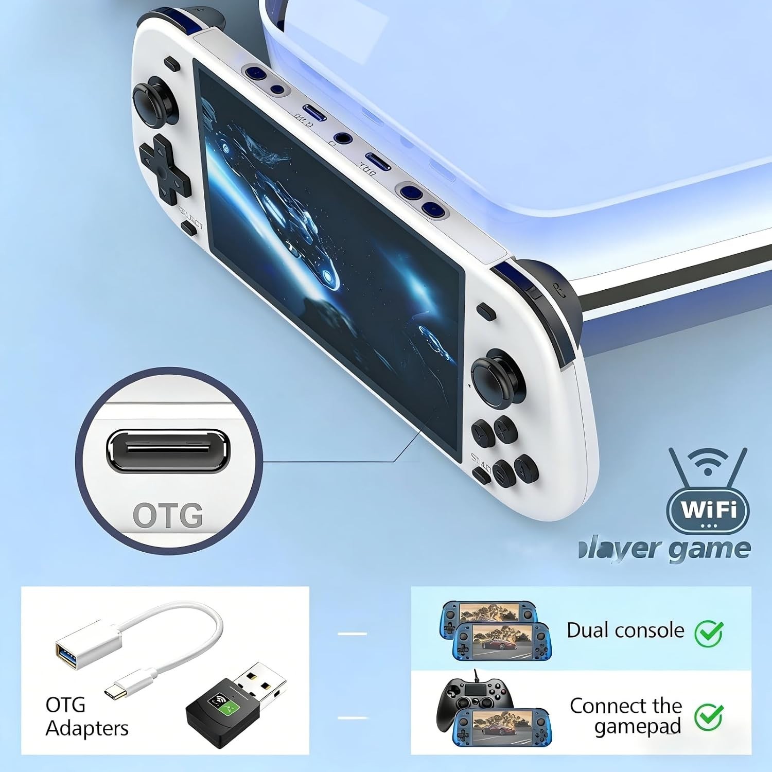 Enjoy 15,000+ Games with R50s Retro Handheld Console: 5.1” IPS, Stylish Design
