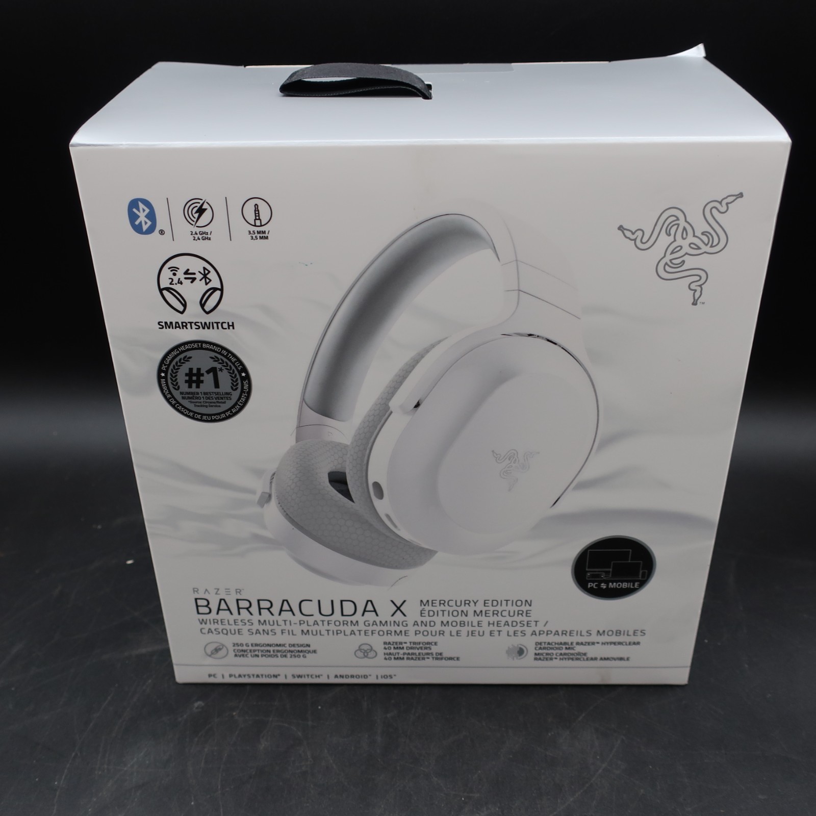 New Razer Barracuda X Mercury White RZ04-0443 Wireless Headset Multi-Platform