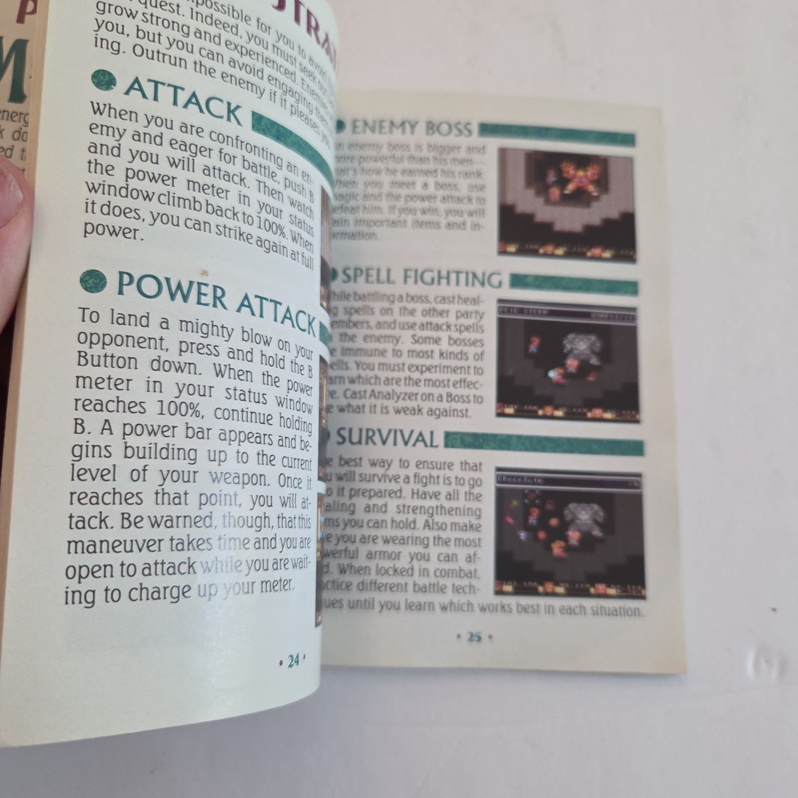 Secret of Mana SNES Super Nintendo, Instruction Manual Book Only