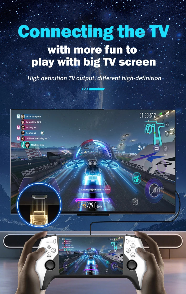 SF3500 Handheld Game Console 5 Inch IPS Screen with Wireless Controller Support