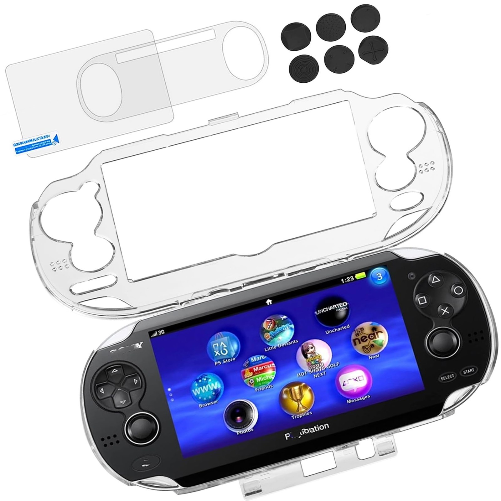 Ultra Clear Hard Shell Protective Case for Sony PS Vita 1000 Console – Durable S