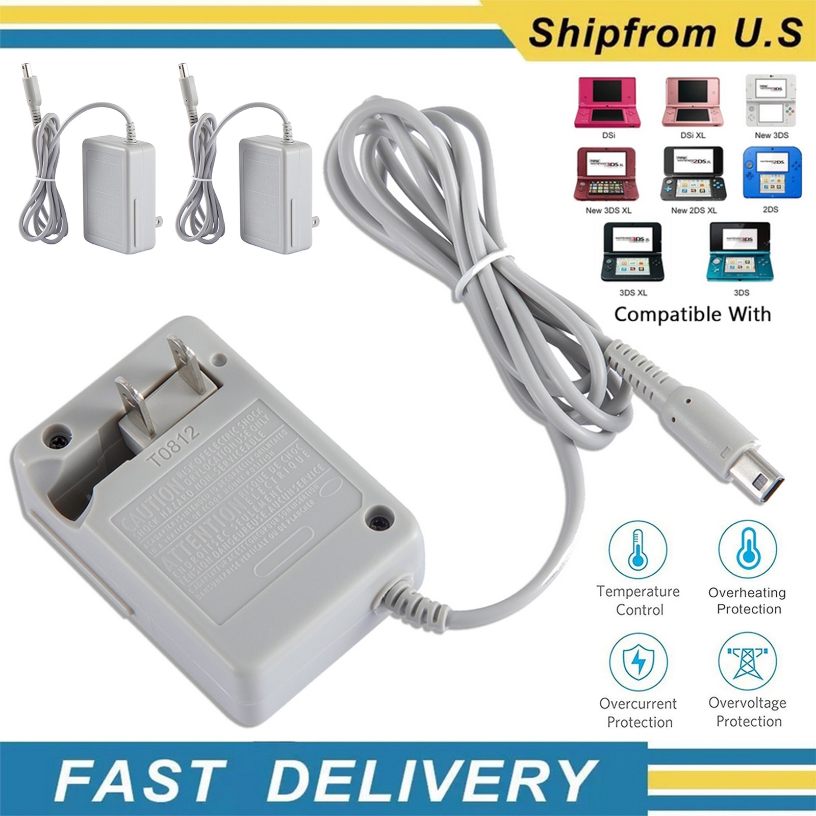 Home AC Wall Charger Adapter for Nintendo 3DS XL,3DS,2DS,DSi,DSi XL System LOT