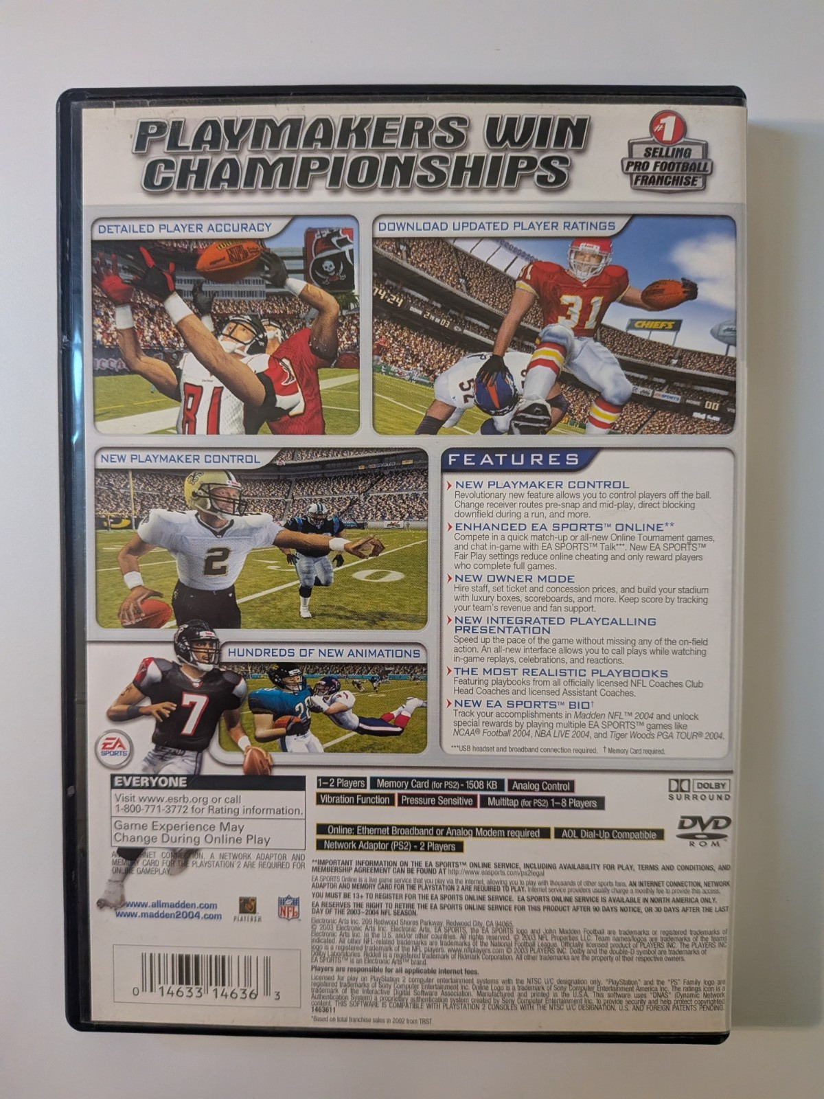PS2 EA Sports Lot of 4 All CIB – Madden 04, NHL 05, Rugby 04, Knockout Kings 01