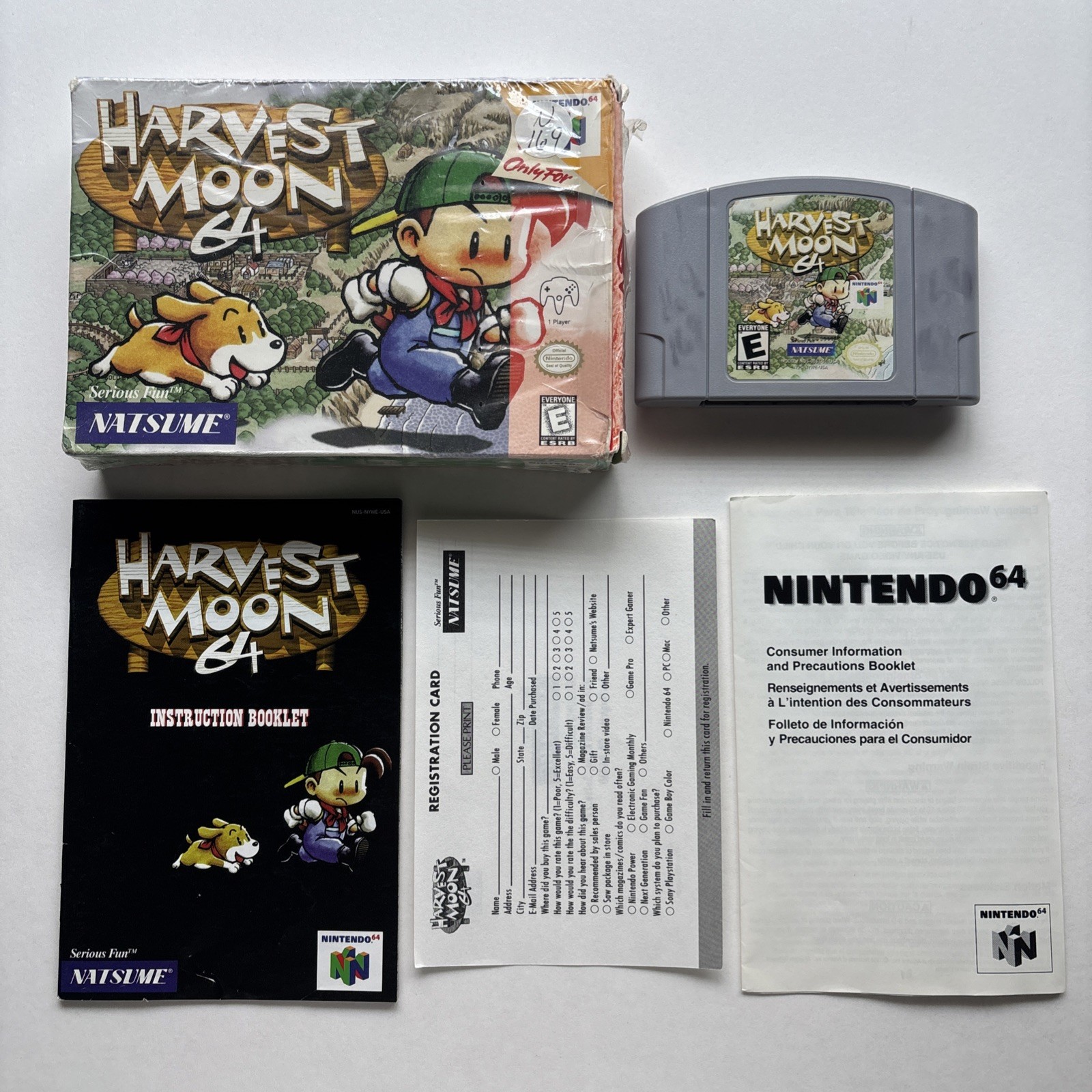 Harvest Moon 64 (Nintendo 64) N64 CIB Complete in Box Authentic Tested Reg Card