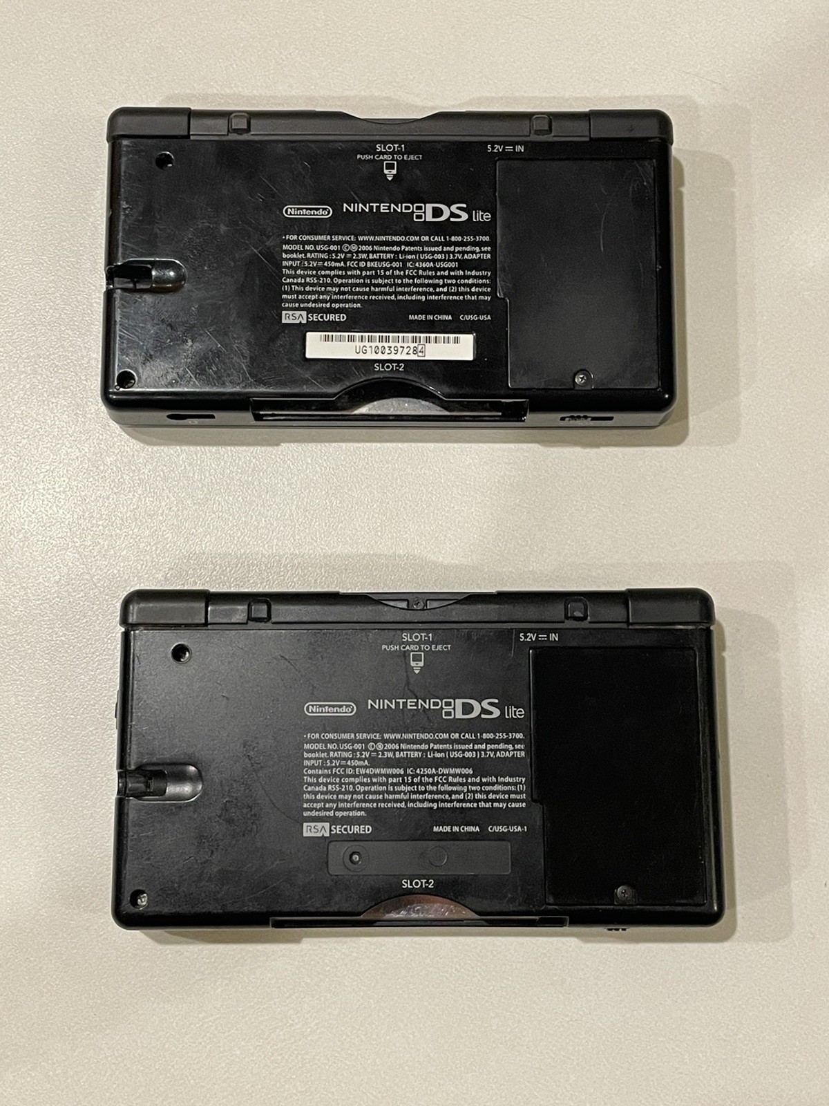2 Nintendo DS Lite -Black. For Parts/Not Working. No Charger.