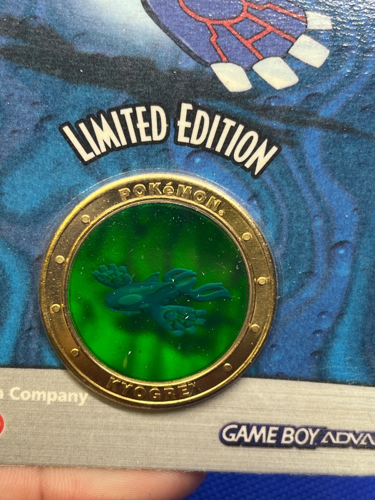 NEW SEALED 2003 Pokemon Sapphire Kyogre Limited Edition Preorder Metal Coin