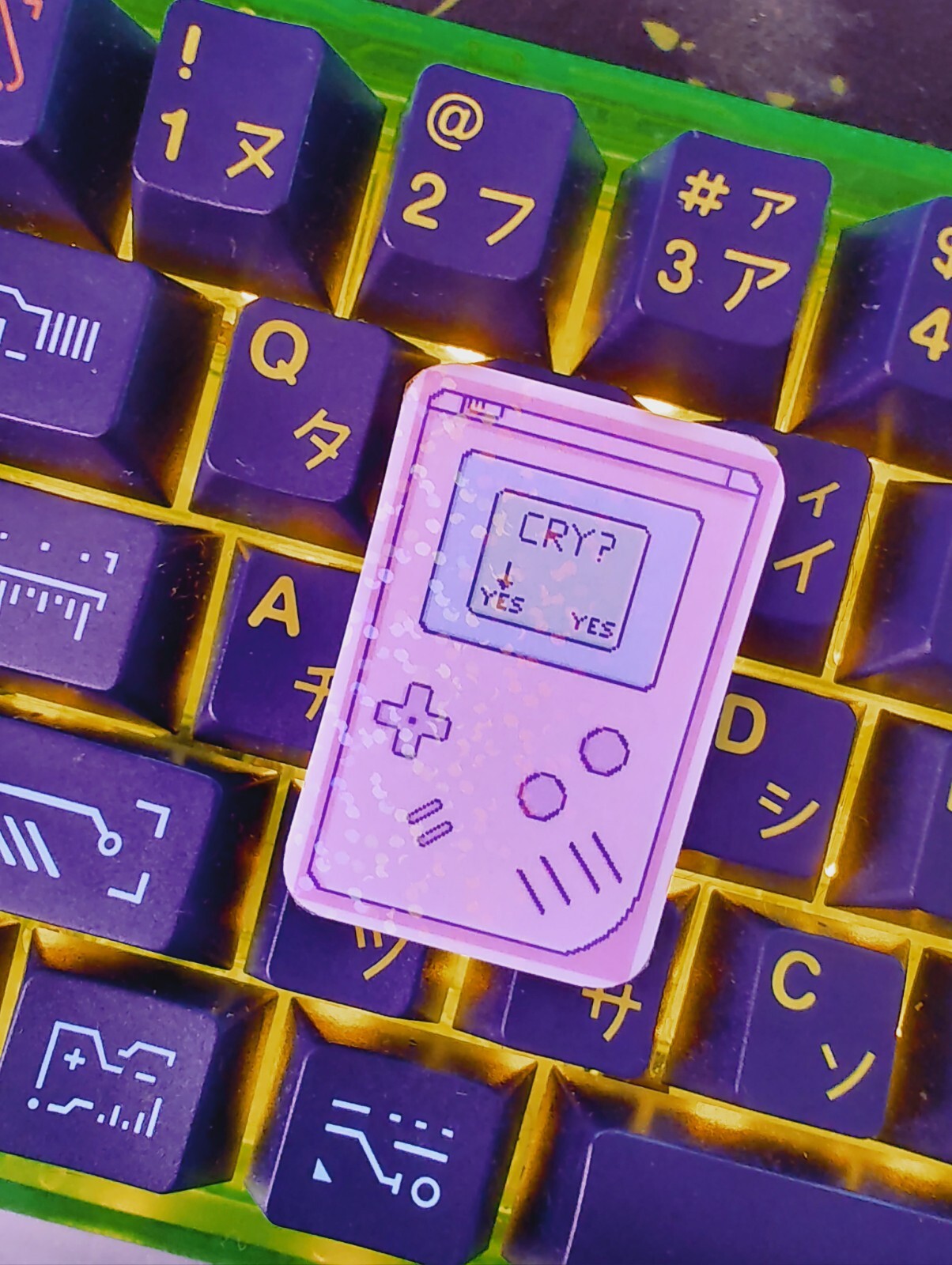 Retro Gameboy Aesthetic Nostalgia Sticker Holographic Water Proof