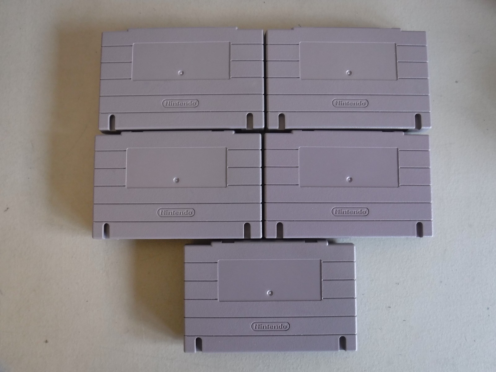 NEW Nintendo SNES Lot of 5 GRAY Replacement Shell Casing Cartridge Housing