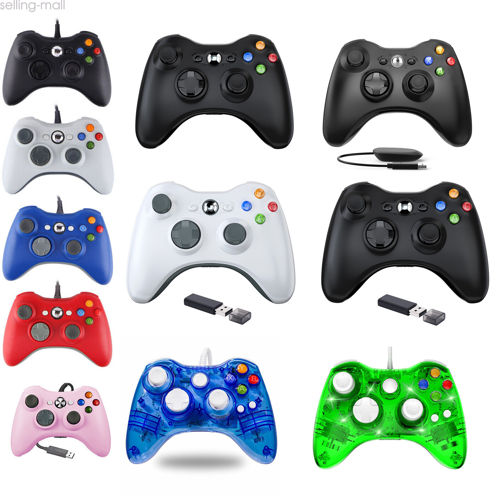 Wired/Wireless 360 Games Controller GamePad for Xbox360 PC Windows XP 7 8 10 11