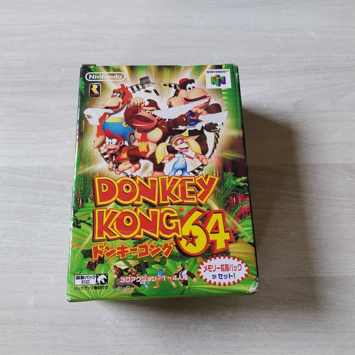 Nintendo 64 Donkey Kong 64 Game Cartridge Box Manual Memory Expansion Pack Not I