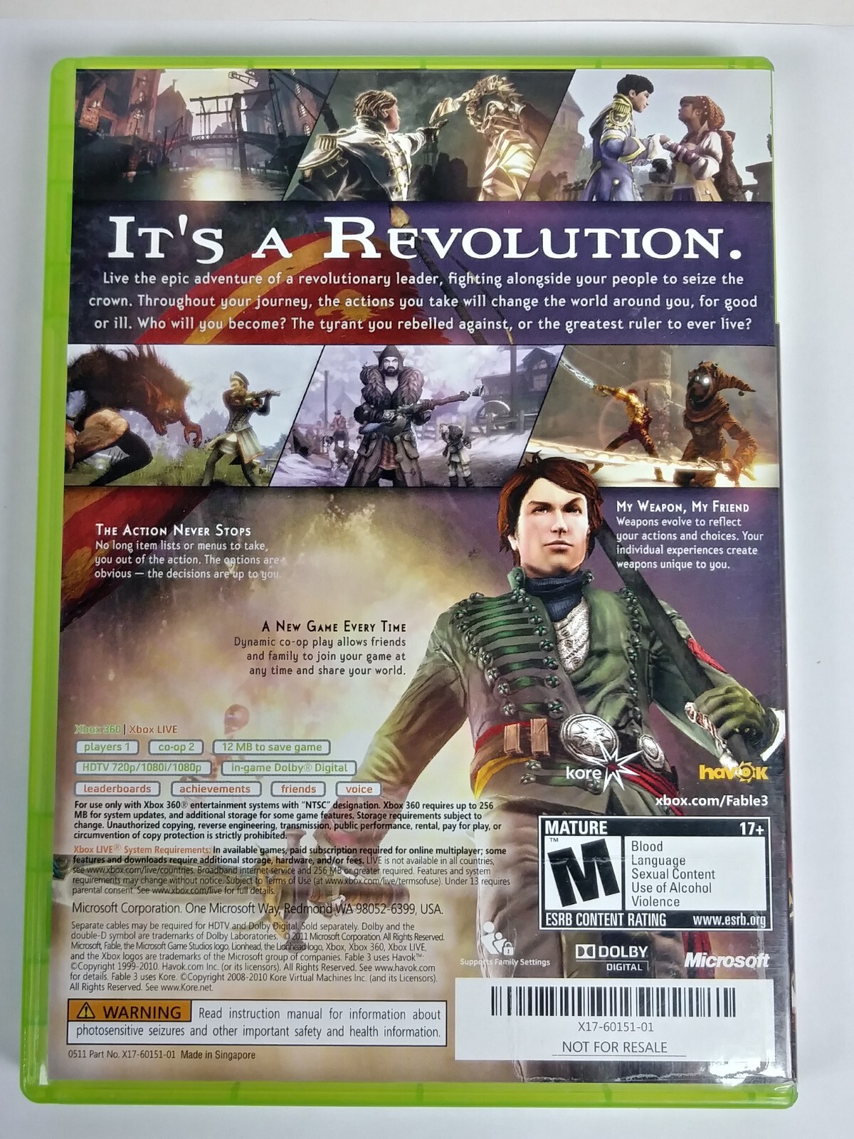 Fable III Fable 3 Xbox 360 2010 Action Role Playing RPG CIB Complete w/ Manual