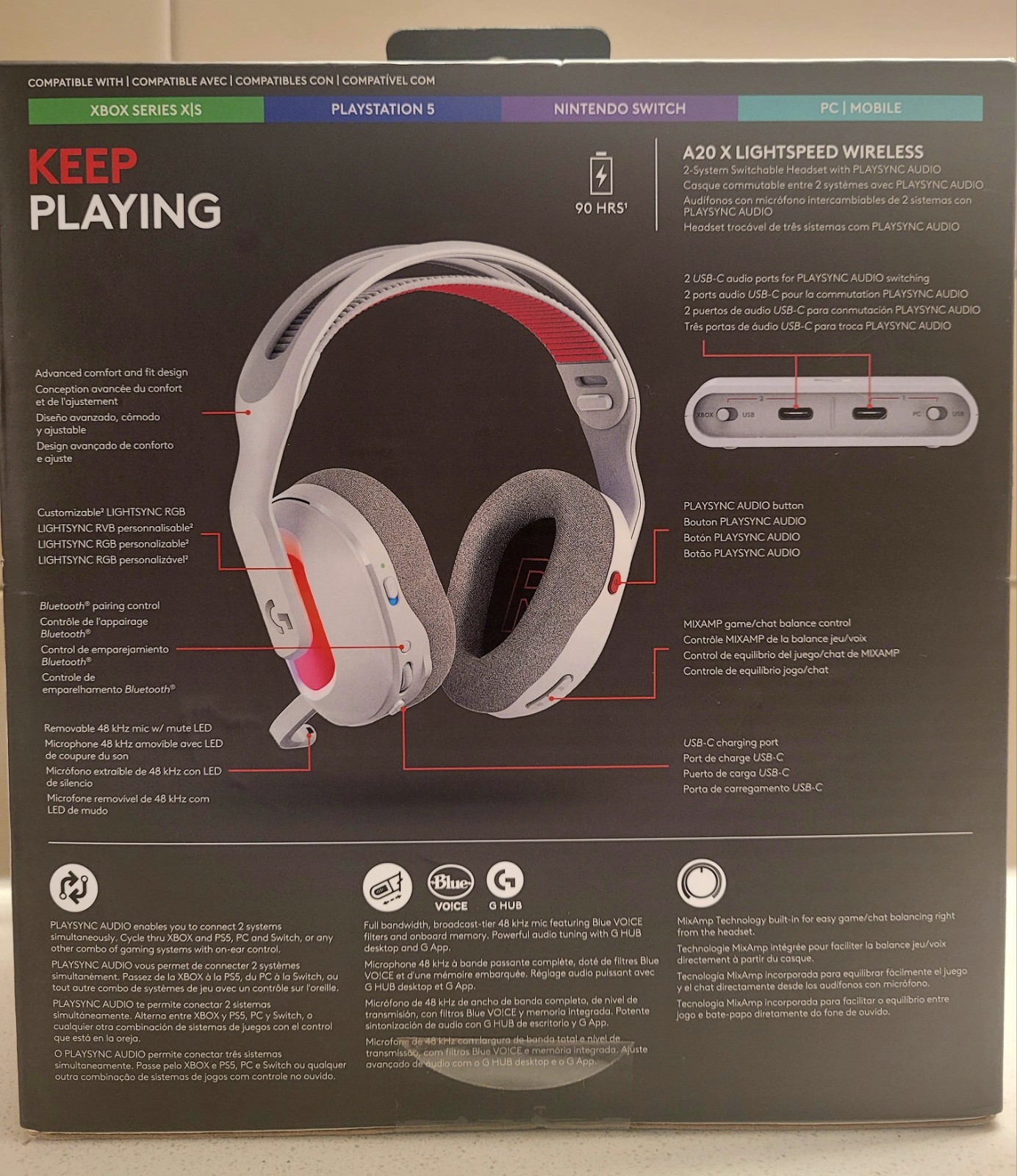 Logitech G Astro A20 X LIGHTSPEED Wireless Gaming Headset for PS5 Xbox Switch PC