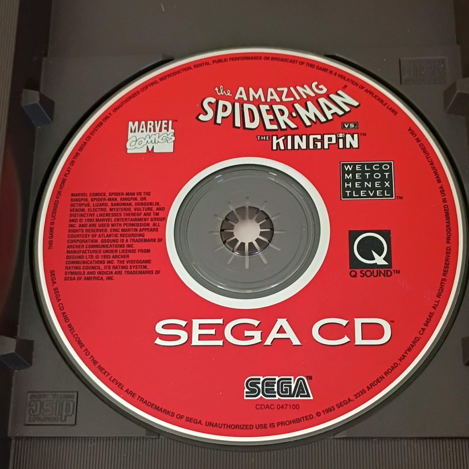 SEGA The Amazing Spider-Man vs. The Kingpin (Sega CD) w/ Case GA