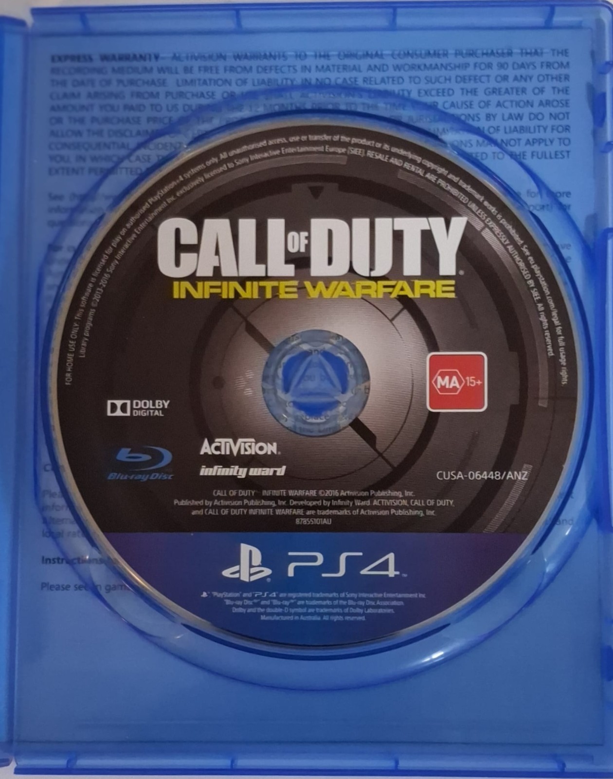 Call of Duty Infinite Warfare PS4 Tested Complete MA15+ Australian Version
