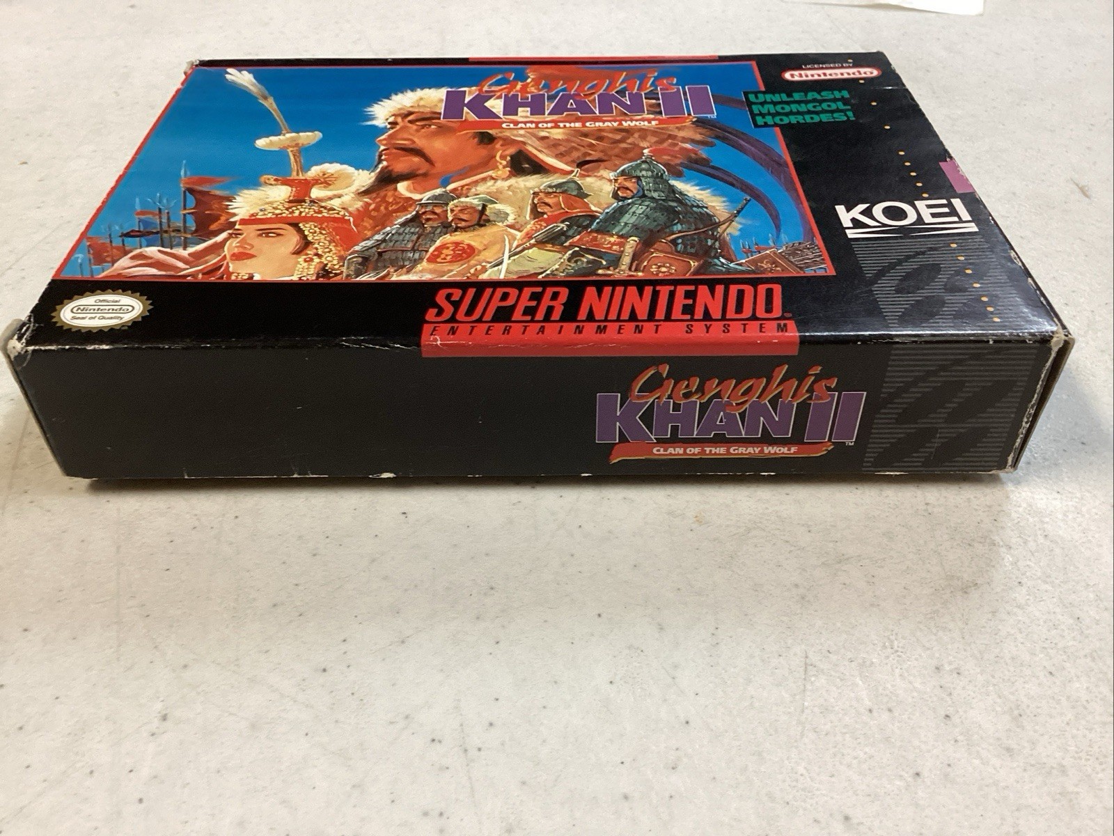 Genghis Khan II: Clan of the Gray Wolf (SNES) Cib Manual Tested Excellent Condit
