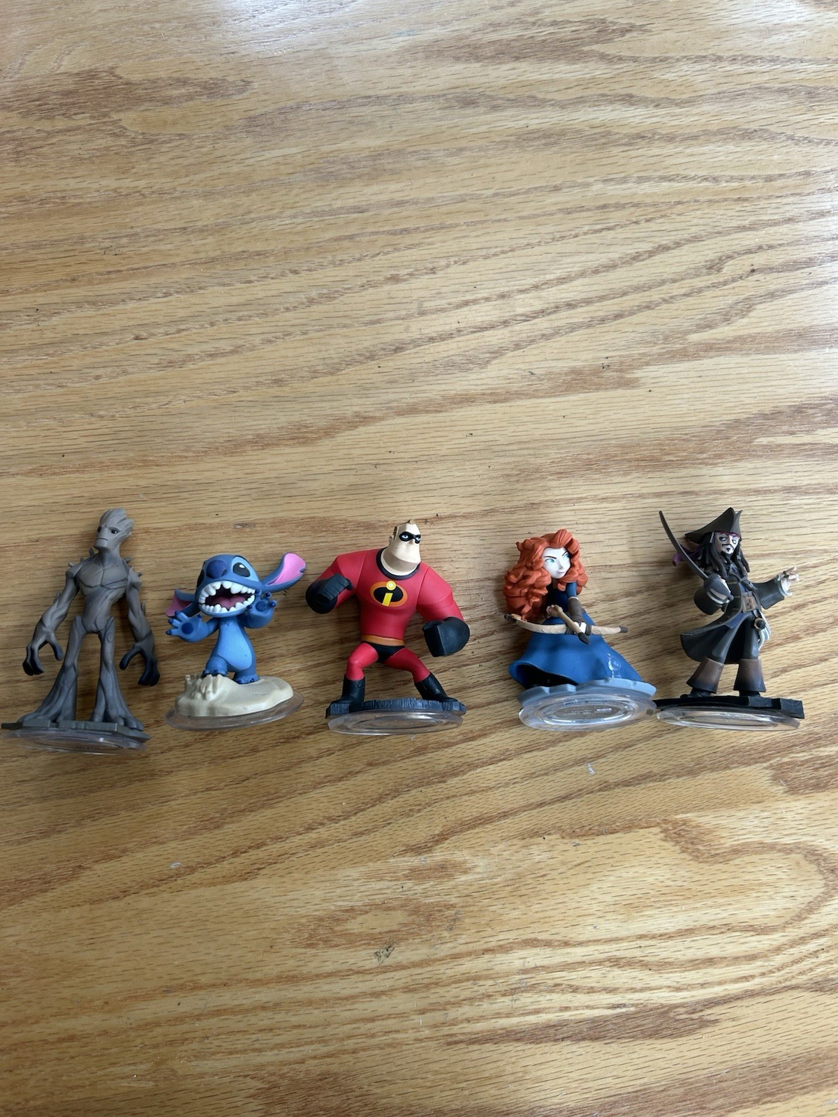 Lot Of 5 Figures Disney Infinity 2.0 1.0 MERIDA Mr. Incredible Stitch Groot Jack