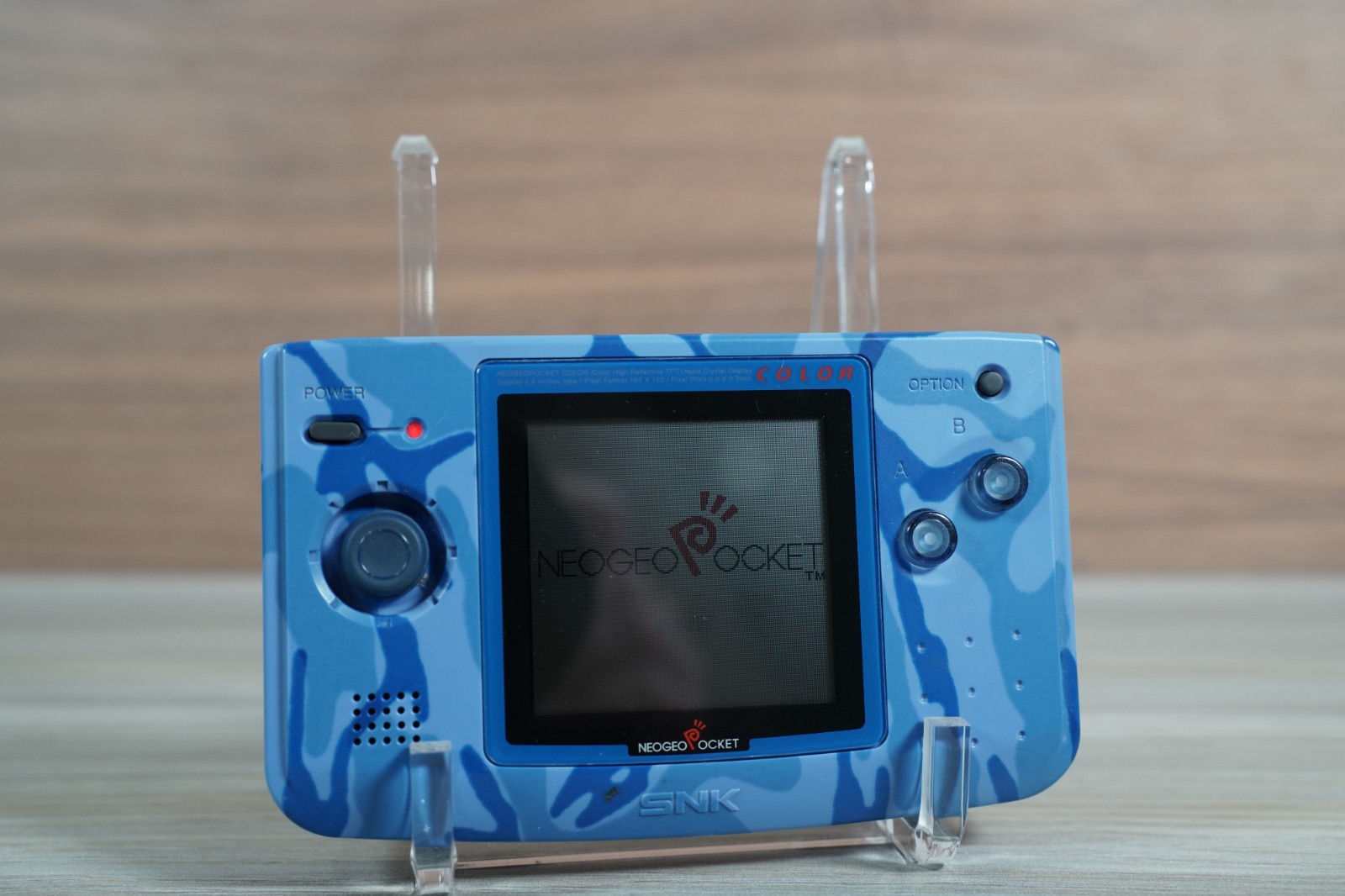 Neo Geo Pocket Color SNK Camouflage Blue Console Only Tested No Battery Cover
