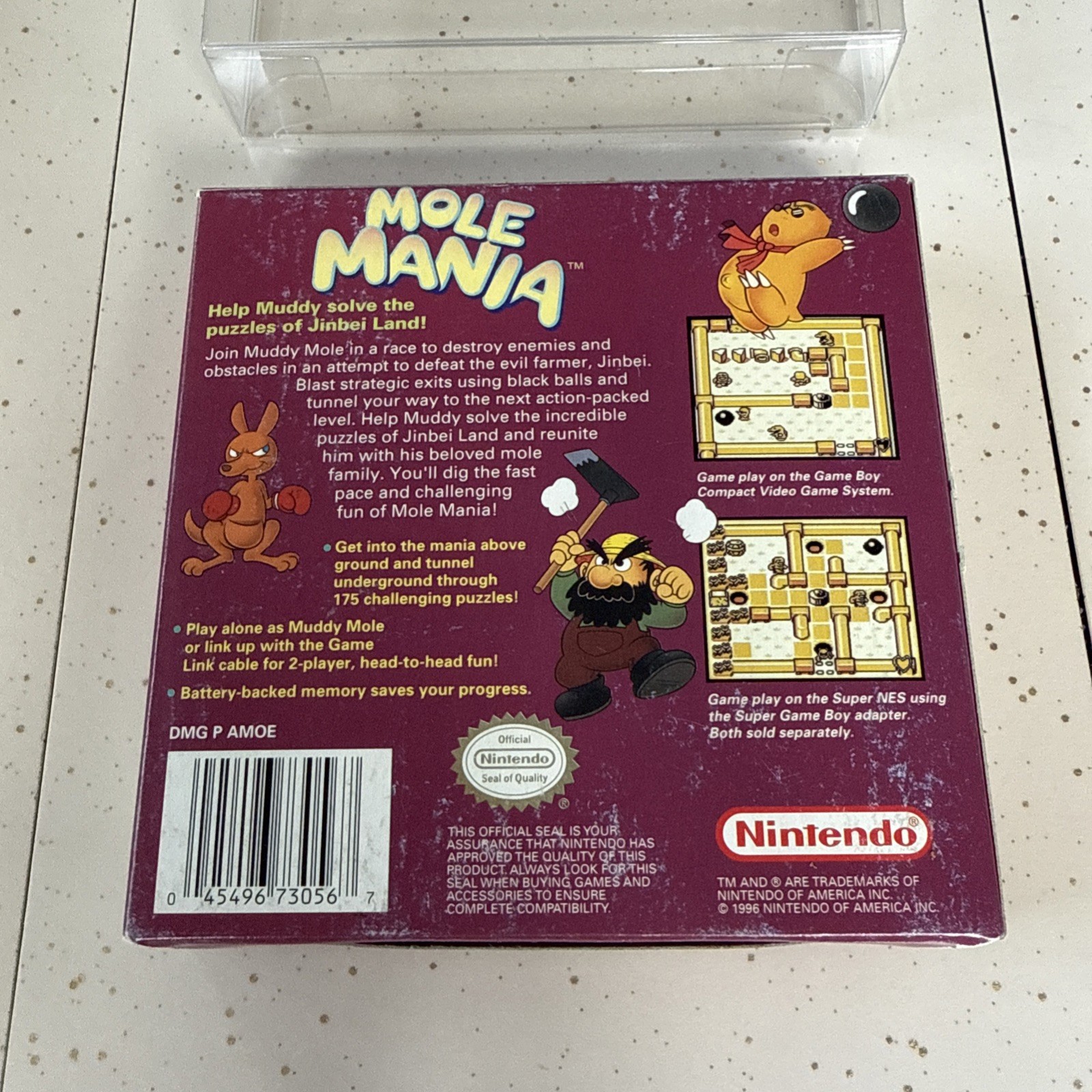 Mole Mania (Nintendo Gameboy Game Boy) Complete CIB excellent