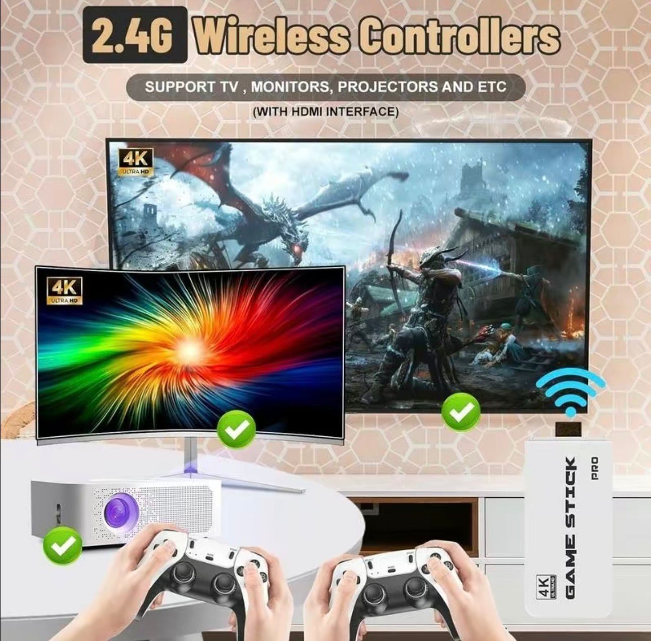 Retro Gaming Console Stick, Video Games Stick Built-in 23 Emulators Console