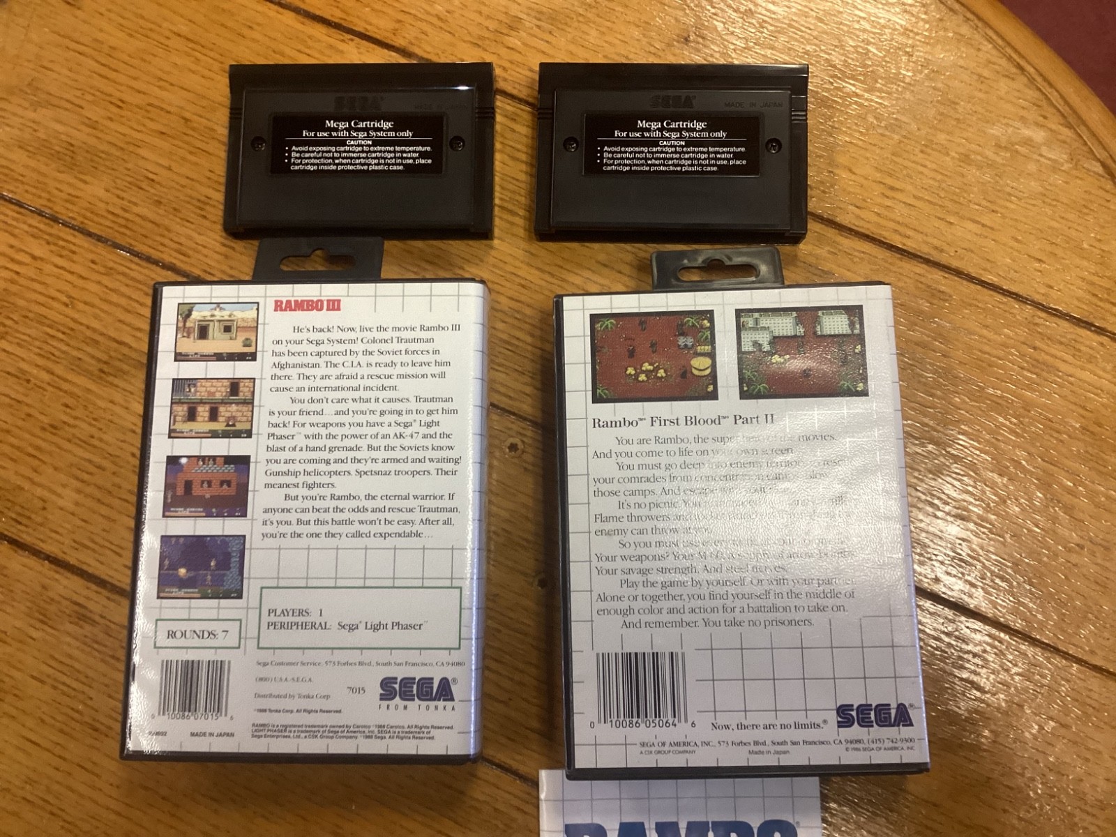 Sega Master System Game Lot Rambo 1st pt 2 Blood Rambo 3 Tested Careful Shipping