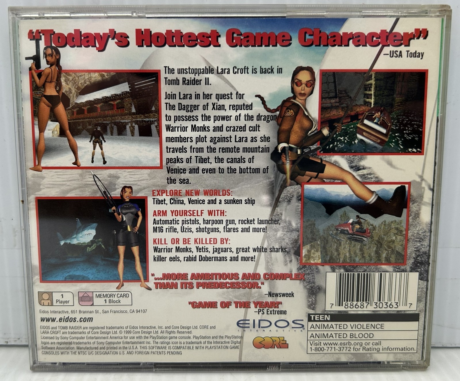 MA6 Tomb Raider II – Sony PlayStation 1 PS1 – Greatest Hits – Complete – TESTED