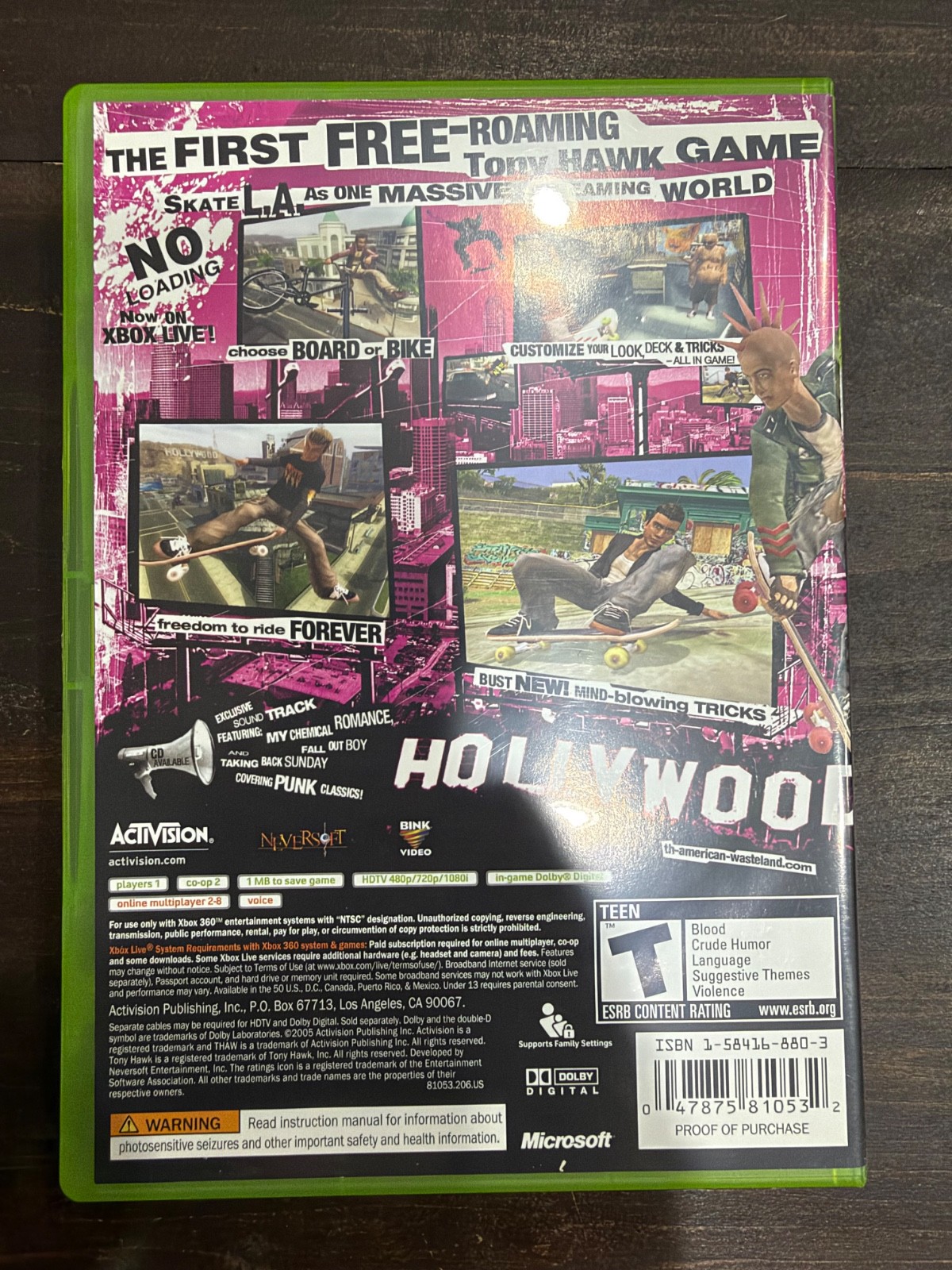 Tony Hawk’s American Wasteland (Microsoft Xbox 360, 2005) CIB Great Condition