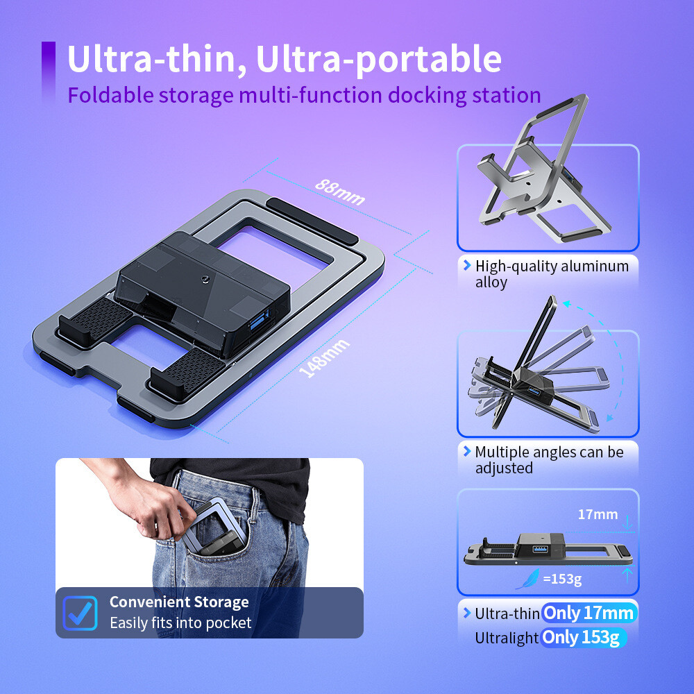 Docking Station for Steam Deck with HDMI 4K USB Type-C PD Fast Charging Port