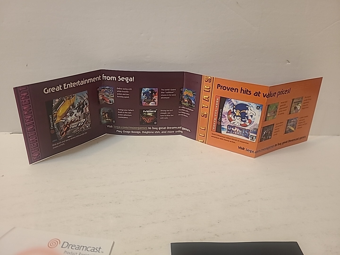 SEGA DREAMCAST More Games Promotional Fold-Out Insert Manual