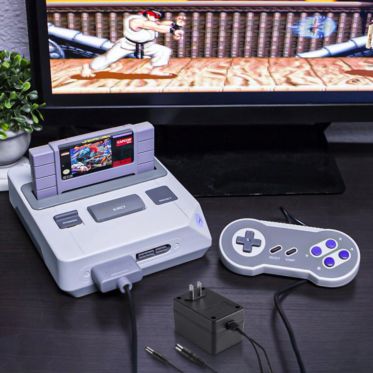 3 In 1 AC Power Supply Plug Adapter Charger Cable for Nintendo NES SNES GENESIS