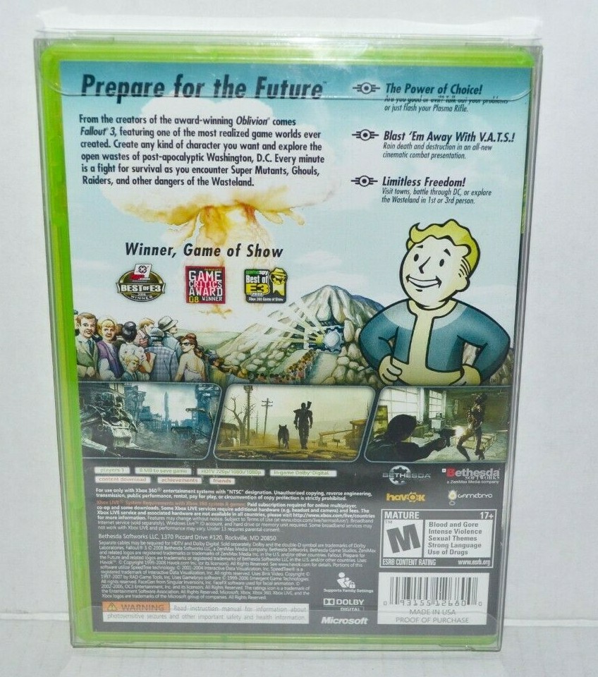 50 Game Clear Plastic Protective Cases Sleeves Display For Microsoft Xbox 360