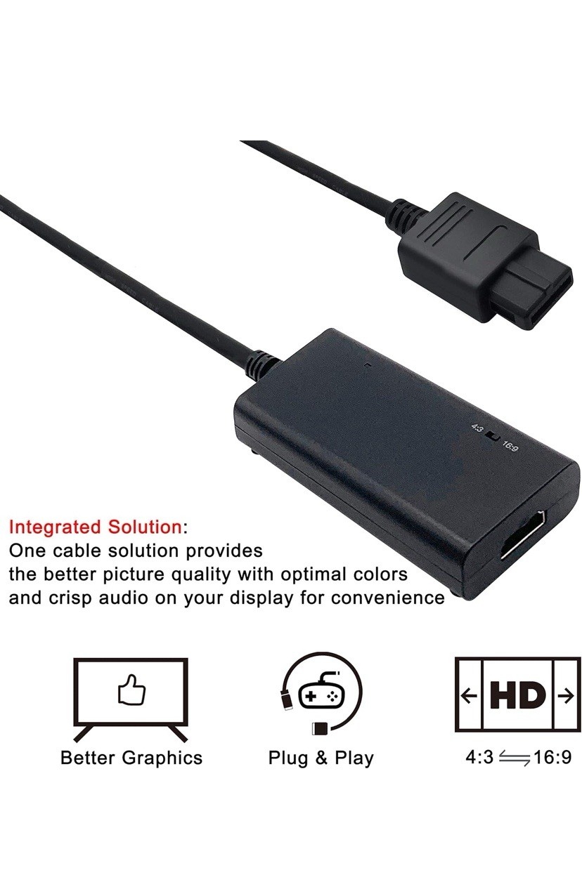 levelhike HDMI Adapter for GameCube N64 SNES – HDMI Cable Not included
